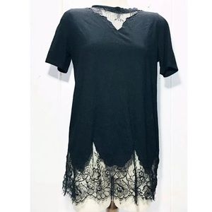 **3/$30** ASOS Black Lace Cut-Out Tunic Dress 6